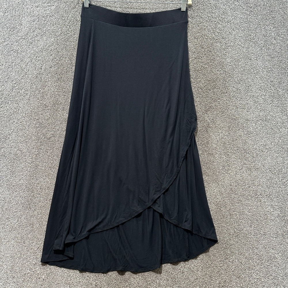 LOGO by Lori Goldstein Black High-Low Skirt